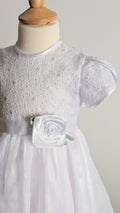 Robe blanche dentelle Le sourire d'un Ange - 12 mois