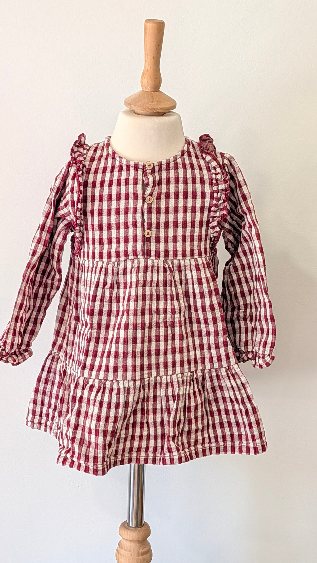 Robe Zara carreaux rouge et blanc - 24 Mois