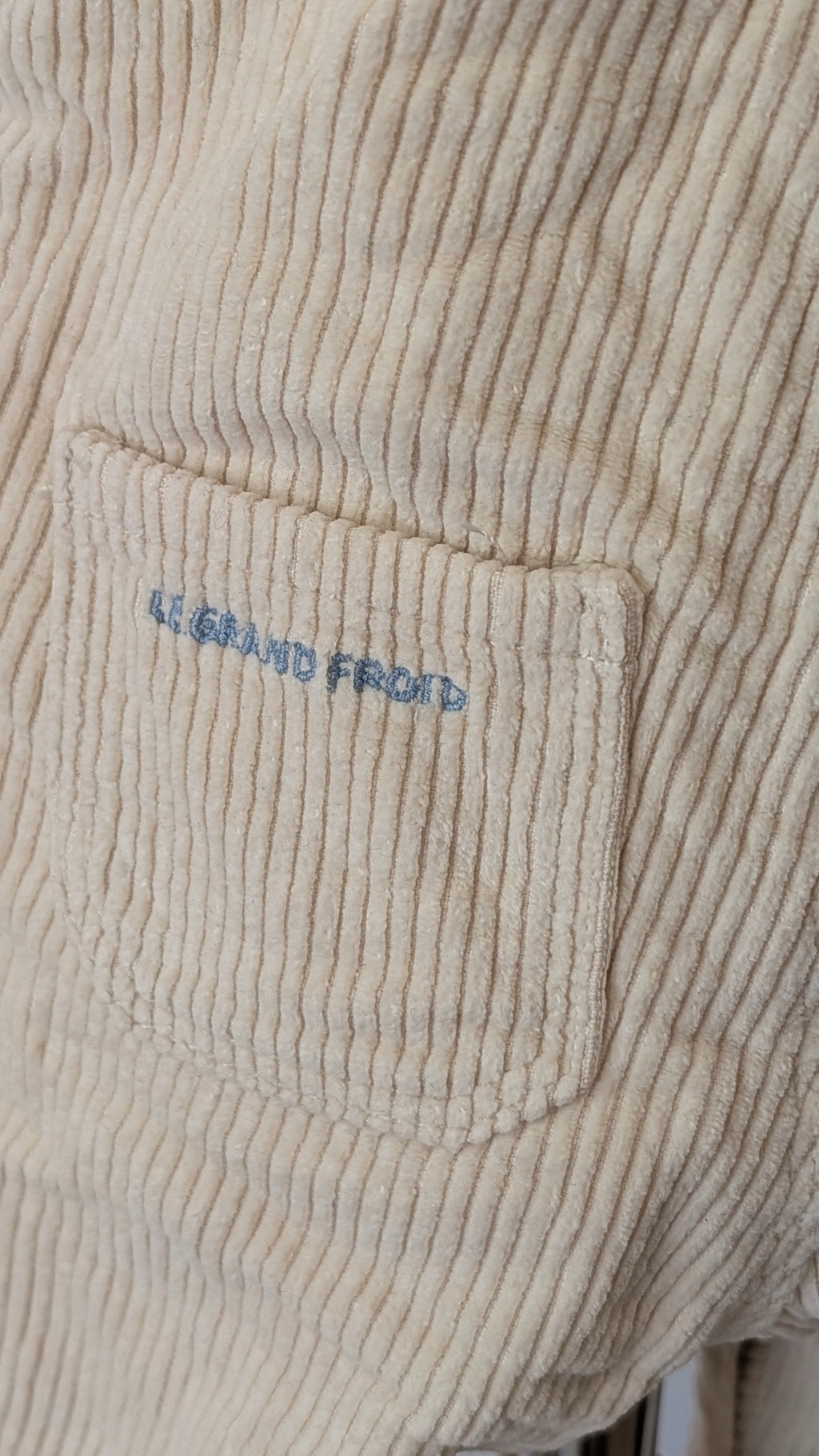 Salopette Sergent Major velours beige - 6 mois