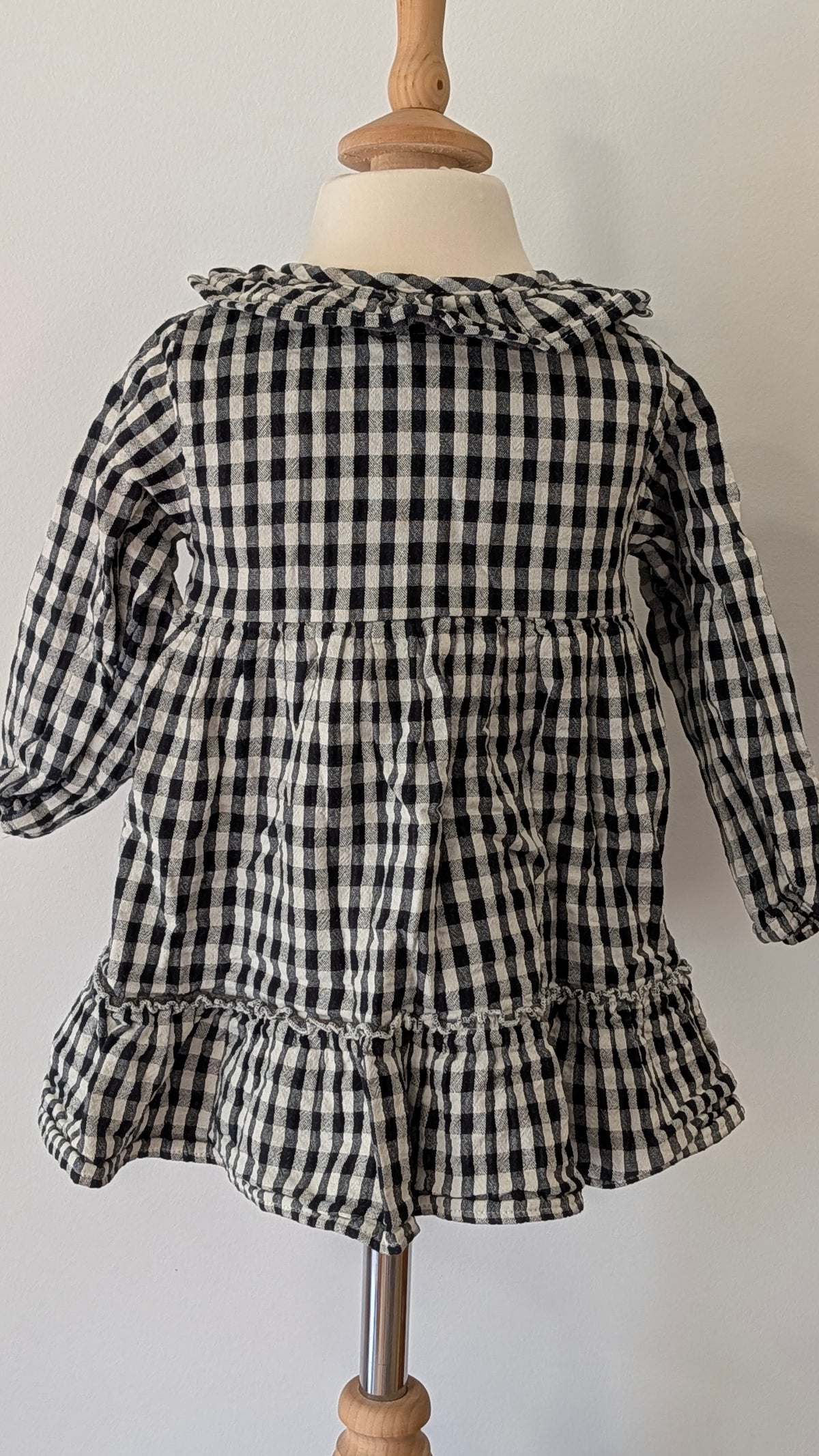 Robe carreaux Zara noire et blanche - 24 Mois