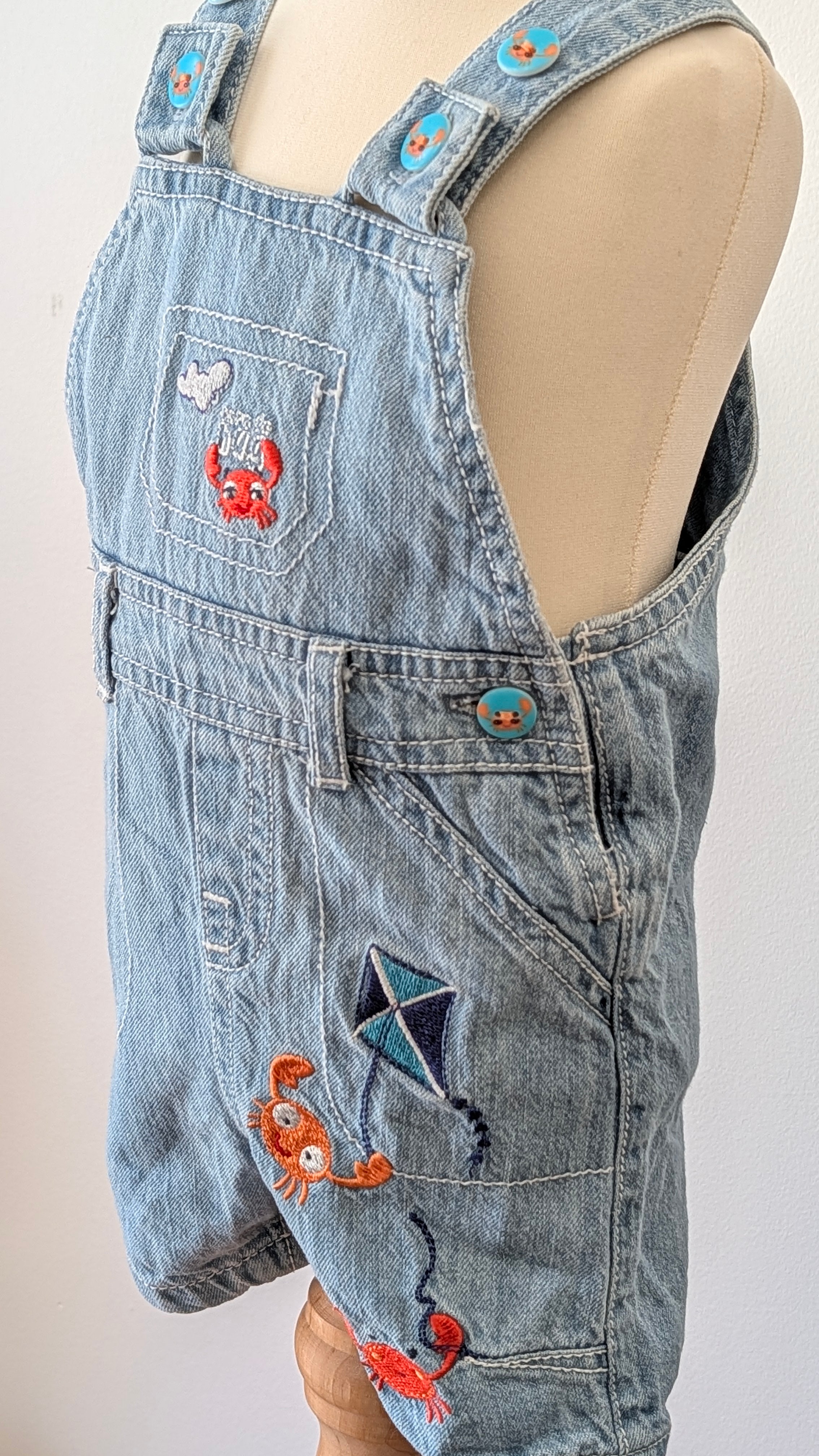 Salopette short jeans Baby Club - 3 Mois