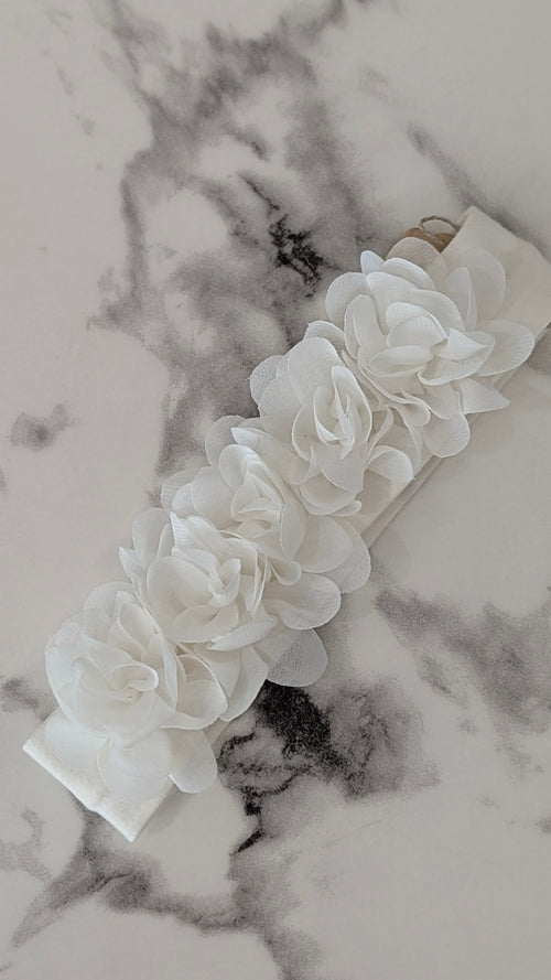 Bandeau fleurs blanche