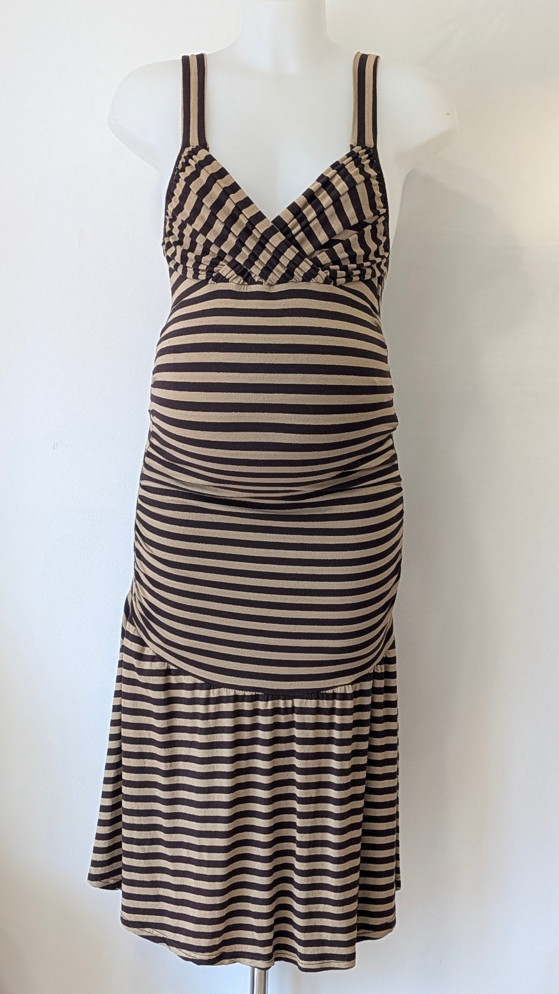 Robe rayures marrons et dorée - 38