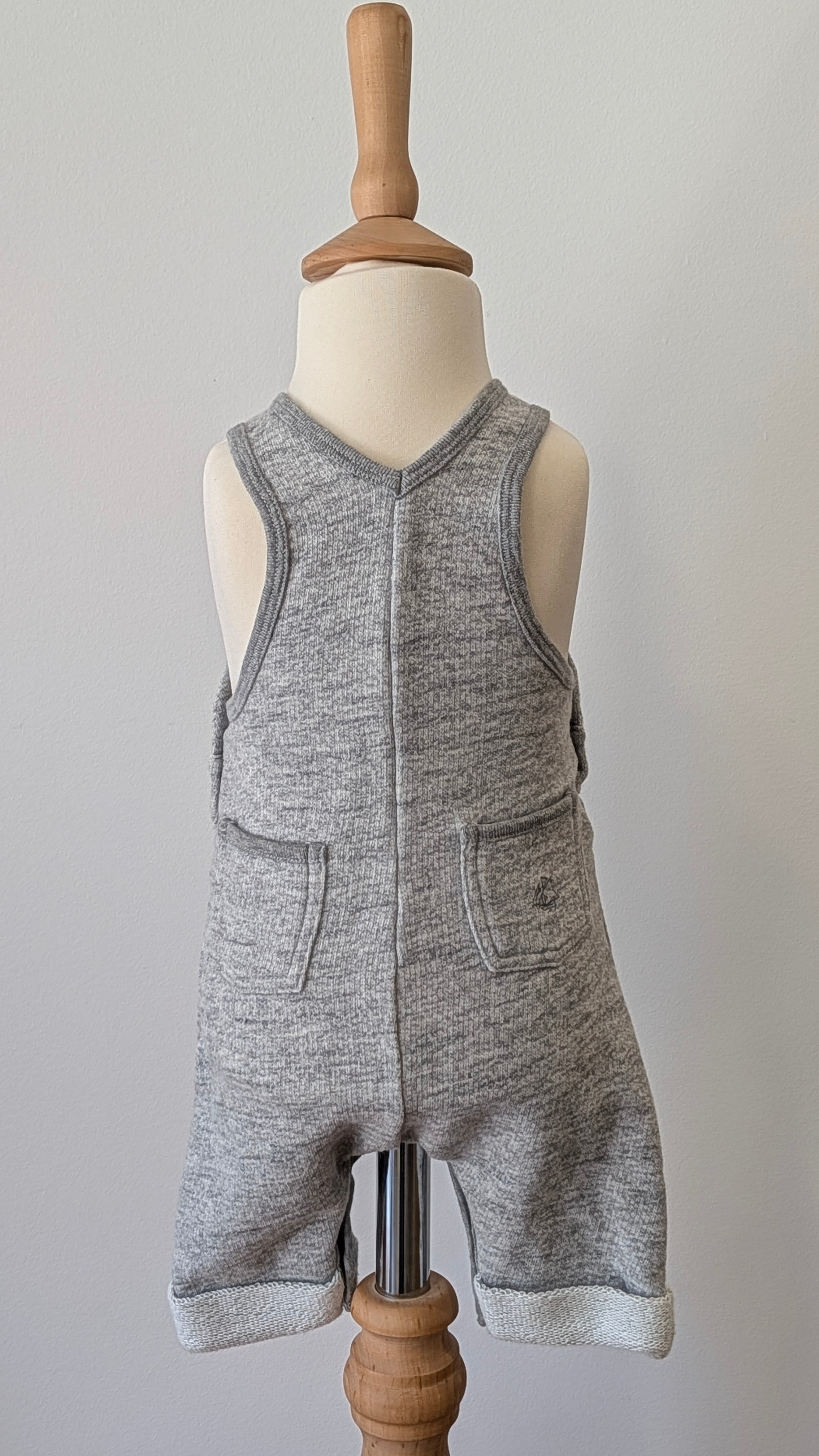 Salopette grise Petit Bateau - 3 Mois