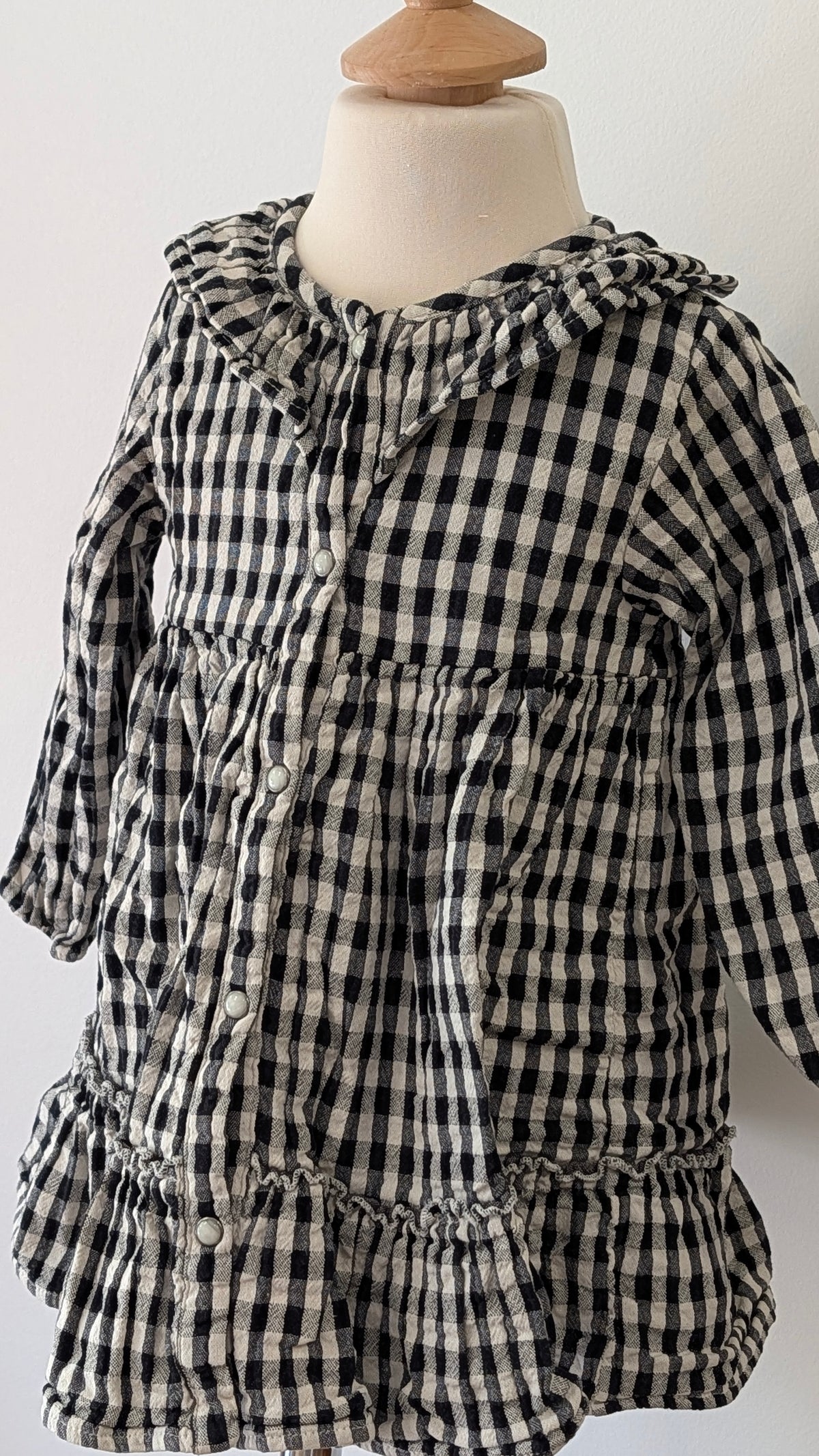 Robe carreaux Zara noire et blanche - 24 Mois