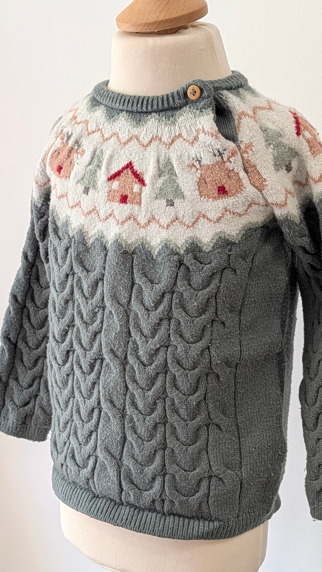 Pull Noël C&A vert - 24 Mois