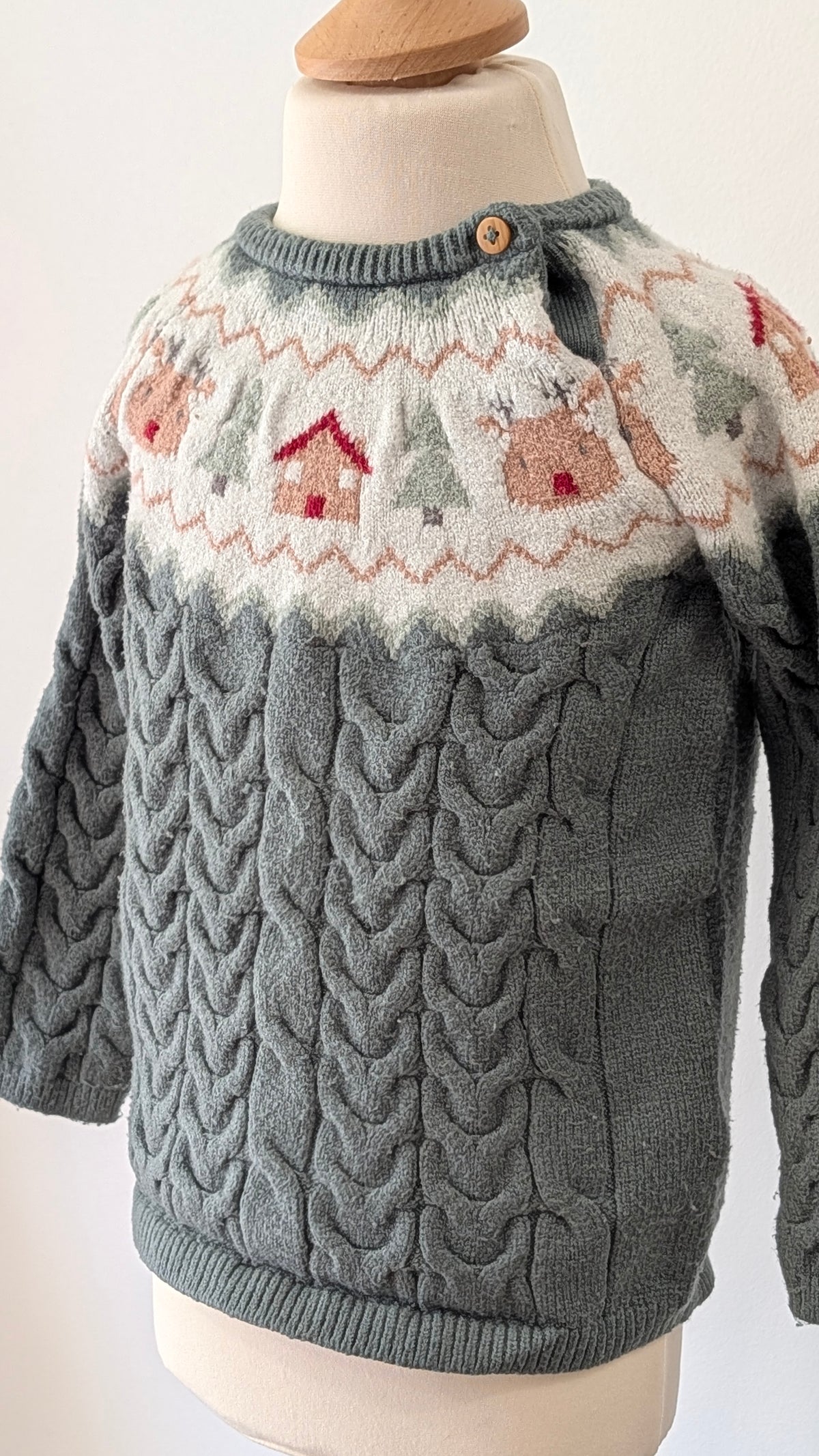 Pull Noël C&A vert - 24 Mois