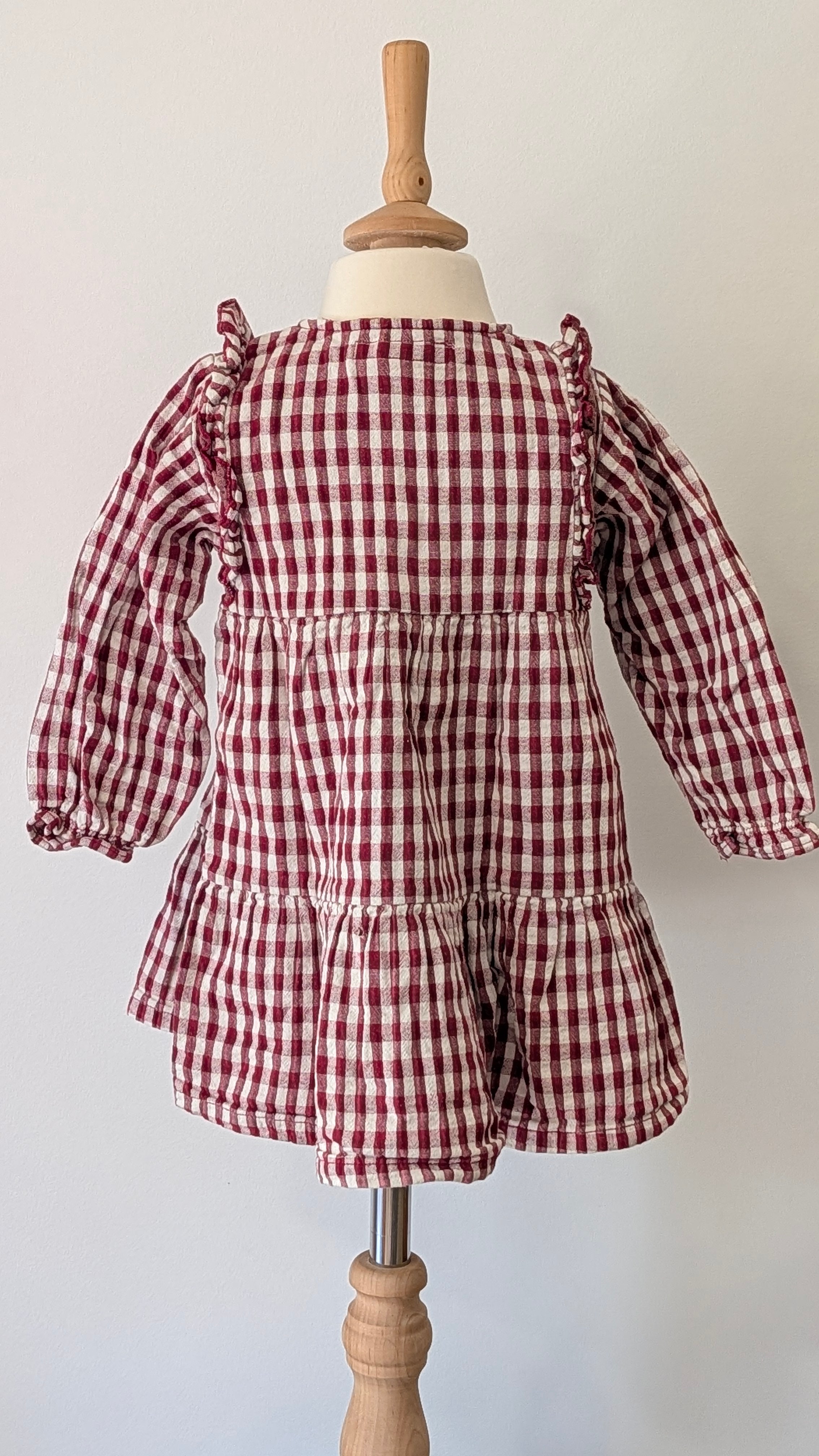 Robe Zara carreaux rouge et blanc - 24 Mois