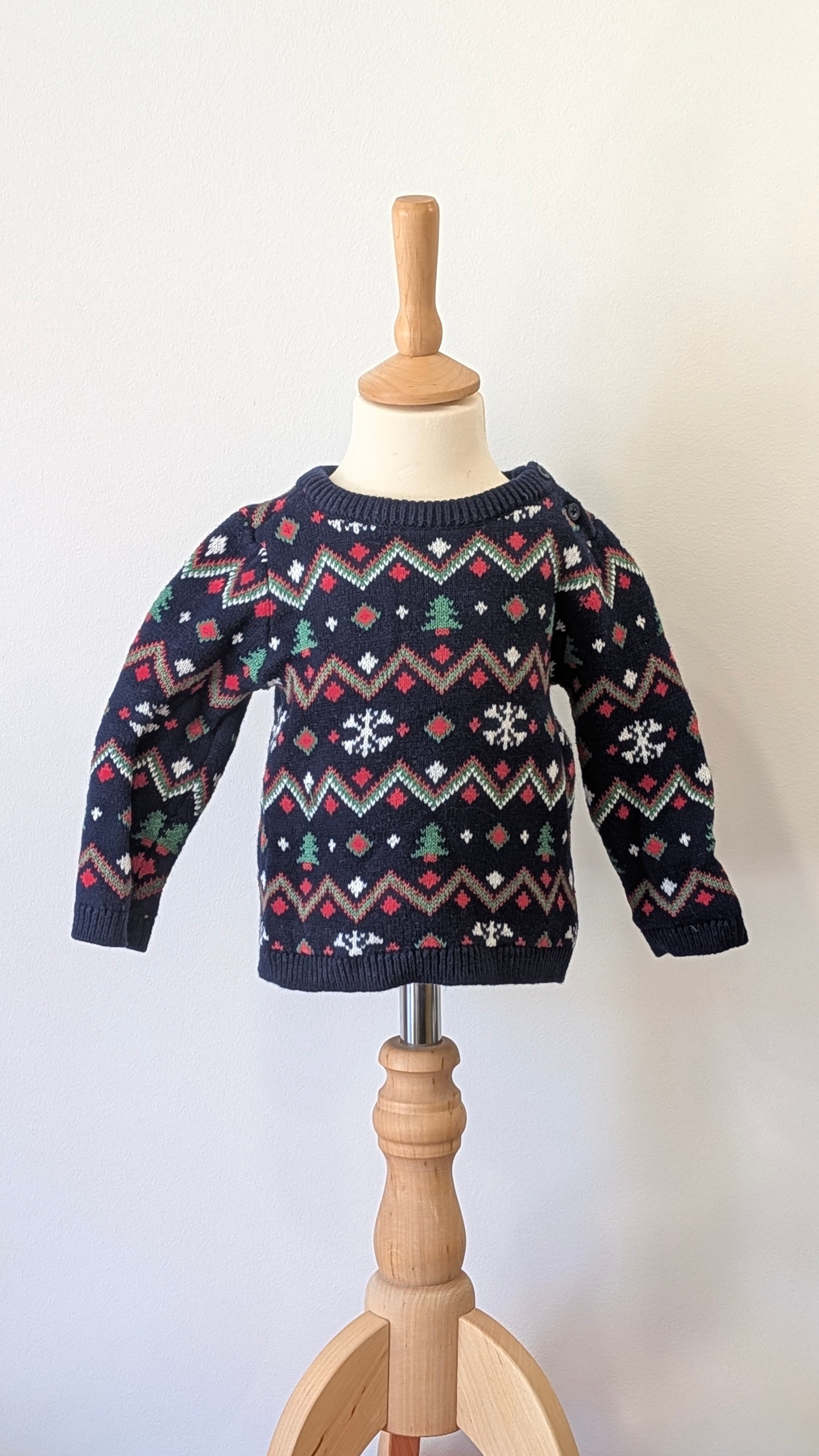 Pull Noël Sergent Major bleu - 12Mois