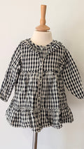 Robe carreaux Zara noire et blanche - 24 Mois