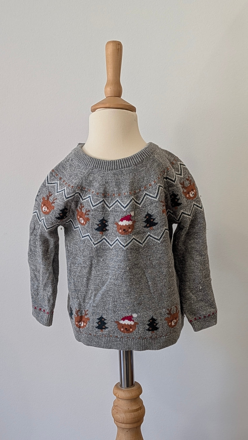 Pull Noël Sergent Major gris - 12Mois