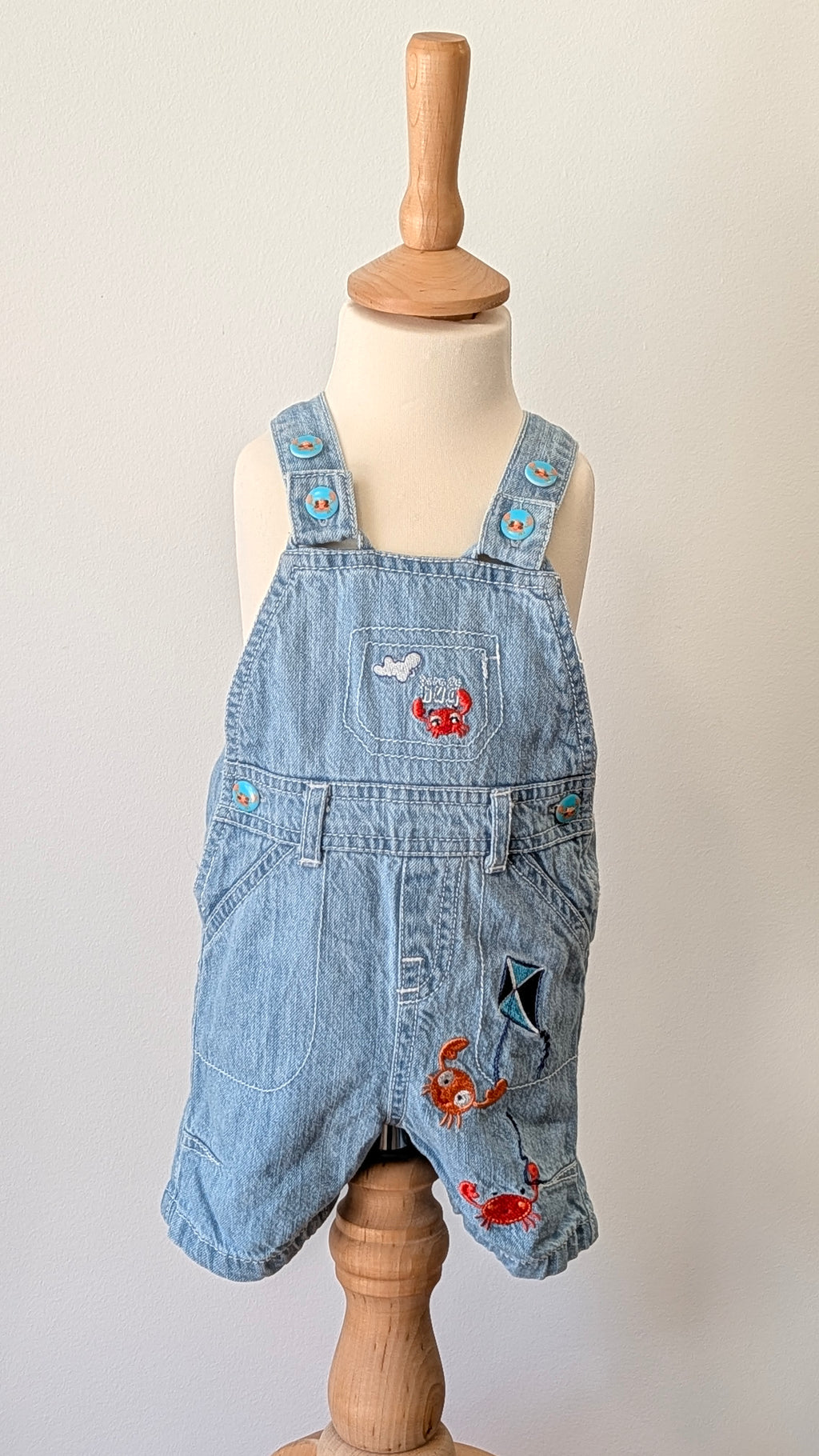 Salopette short jeans Baby Club - 3 Mois
