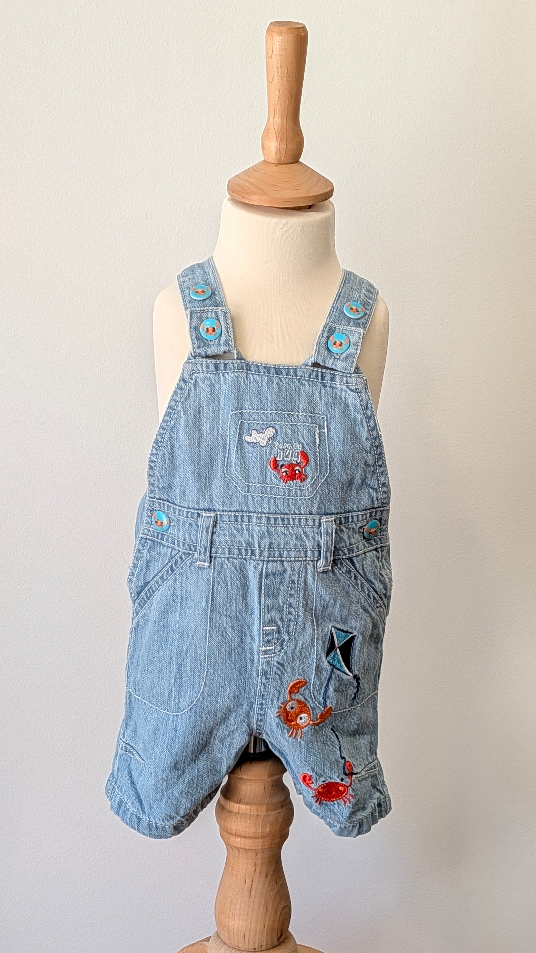 Salopette short jeans Baby Club - 3 Mois