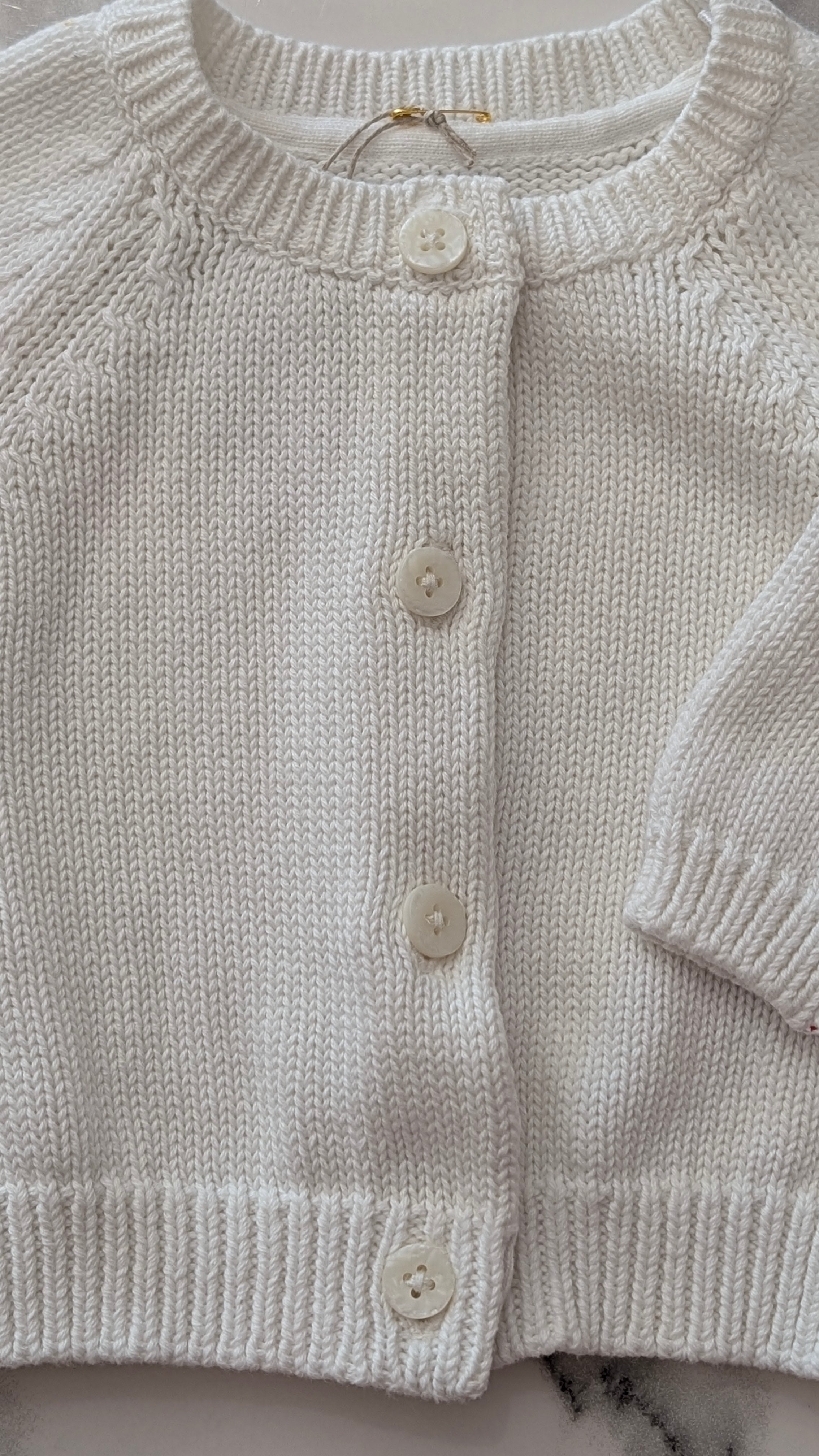 Gilet M&S blanc - 1 Mois