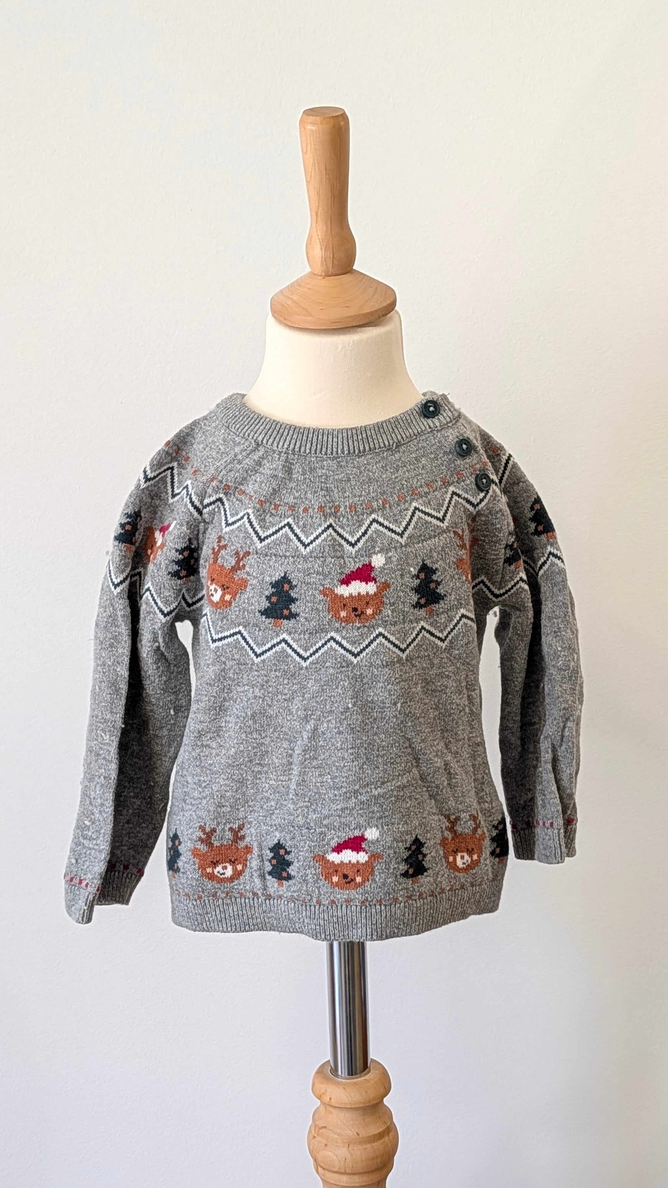 Pull Noël Sergent Major gris - 12Mois