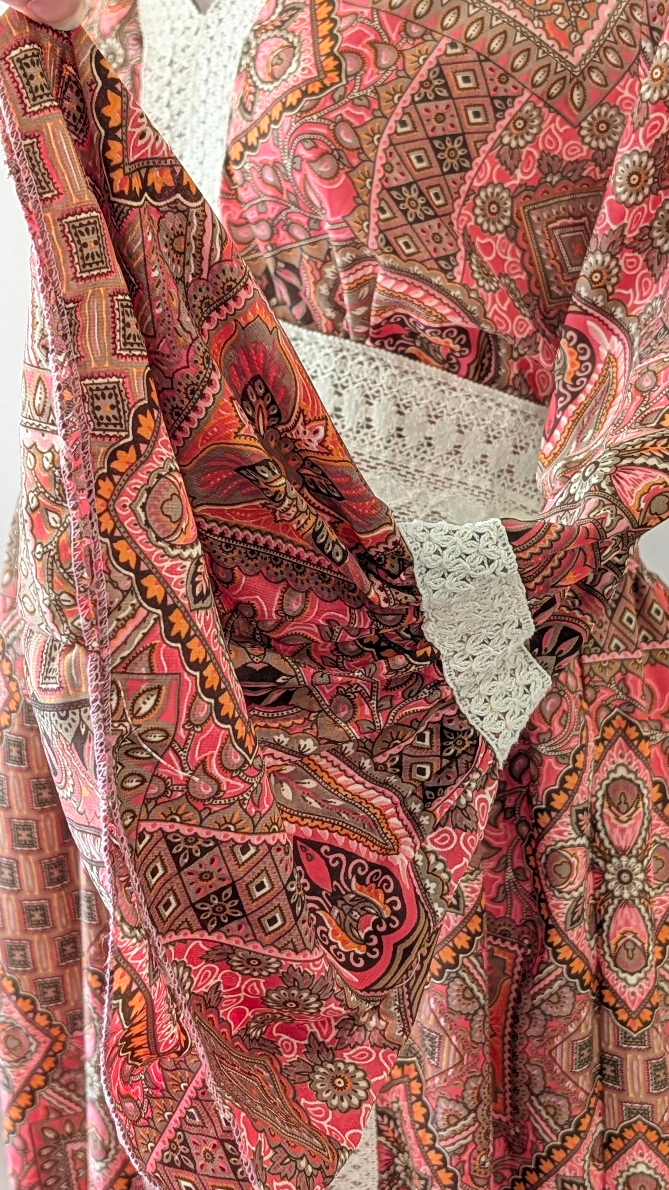Robe macramé soie