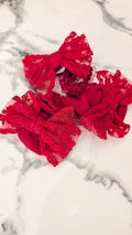Ensemble noeud et chaussettes rouge