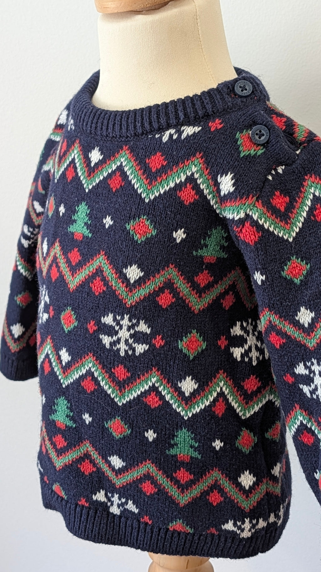 Pull Noël Sergent Major bleu - 12Mois